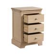 Cromwell Bedside Cabinet - 3 Drawer - Oak