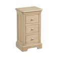 Cromwell Bedside Cabinet - 3 Drawer Compact - Oak