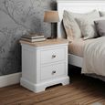 Cromwell Bedside Cabinet - 2 Drawer - White Painted