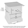 Cromwell Bedside Cabinet - 2 Drawer - Grey Painted