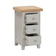 Wilmont Bedside Cabinet - 3 Drawer Compact - Grey Painted