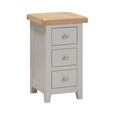 Wilmont Bedside Cabinet - 3 Drawer Compact - Grey Painted