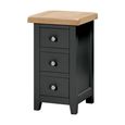 Wilmont Bedside Cabinet - 3 Drawer Compact - Black Painted