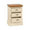 Versailles Bedside Cabinet - 3 Drawer - Ivory Painted