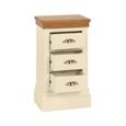 Versailles Bedside Cabinet - 3 Drawer Compact - Ivory Painted