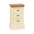 Versailles Bedside Cabinet - 3 Drawer Compact - Ivory Painted