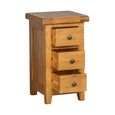 Somer Bedside Cabinet - 3 Drawer Compact - Oak