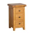 Somer Bedside Cabinet - 3 Drawer Compact - Oak