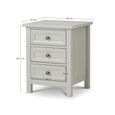 Maine Bedside Cabinet - 3 Drawer - Grey