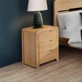 Curve Bedside Cabinet - 3 Drawer - Small - Oak