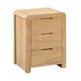 Curve Bedside Cabinet - 3 Drawer - Small - Oak