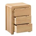 Curve Bedside Cabinet - 3 Drawer - Small - Oak