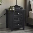 Maine Bedside Cabinet - 3 Drawer - Black