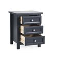 Maine Bedside Cabinet - 3 Drawer - Black