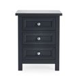 Maine Bedside Cabinet - 3 Drawer - Black