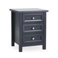 Maine Bedside Cabinet - 3 Drawer - Black