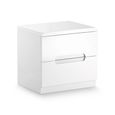 Manhattan Bedside Cabinet - 2 Drawer - White Gloss