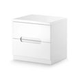Manhattan Bedside Cabinet - 2 Drawer - White Gloss