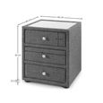 Sorrento Grey Bedside Cabinet - 3 Drawer