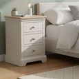 Cromwell Bedside Cabinet - 3 Drawer - Grey Painted