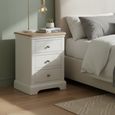 Cromwell Bedside Cabinet - 3 Drawer - White Painted