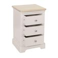 Cromwell Bedside Cabinet - 3 Drawer - Grey Painted