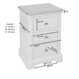 Cromwell Bedside Cabinet - 3 Drawer - Grey Painted