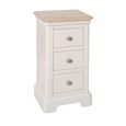 Cromwell Bedside Cabinet - 3 Drawer Compact - Grey Painted