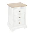 Cromwell Bedside Cabinet - 3 Drawer - White Painted