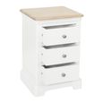 Cromwell Bedside Cabinet - 3 Drawer - White Painted