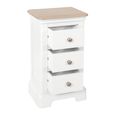 Cromwell Bedside Cabinet - 3 Drawer Compact - White Painted
