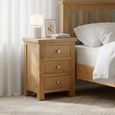 Appleby Bedside Cabinet - 3 Drawer - Oak