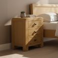 Curve Bedside Cabinet - 3 Drawer - Oak