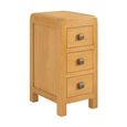 Curve Bedside Cabinet - 3 Drawer Compact - Oak