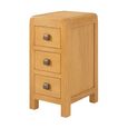 Curve Bedside Cabinet - 3 Drawer Compact - Oak