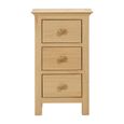 Arlington Compact Bedside Cabinet - 3 Drawer - Oak