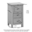 Arlington Compact Bedside Cabinet - 3 Drawer - Oak