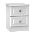 Pembroke White Gloss 2 Drawer Bedside Cabinet