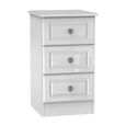 Pembroke White Gloss 3 Drawer Bedside Cabinet