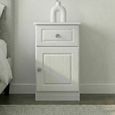 Pembroke White 1 Door 1 Drawer Bedside Cabinet RHF