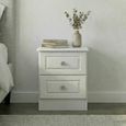 Pembroke White 2 Drawer Bedside Cabinet
