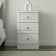 Pembroke White 3 Drawer Bedside Cabinet