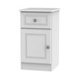 Pembroke White 1 Door 1 Drawer Bedside Cabinet LHF