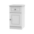 Pembroke White 1 Door 1 Drawer Bedside Cabinet RHF
