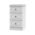 Pembroke White 3 Drawer Bedside Cabinet