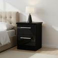 Knightsbridge Bedside Cabinet - 2 Drawer - Black Gloss