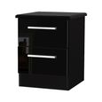 Knightsbridge Bedside Cabinet - 2 Drawer - Black Gloss