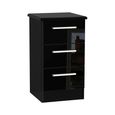 Knightsbridge Bedside Cabinet - 3 Drawer - Black Gloss