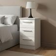 Knightsbridge Bedside Cabinet - 3 Drawer - White Gloss