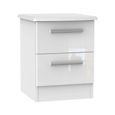 Knightsbridge Bedside Cabinet - 2 Drawer - White Gloss
